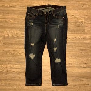 Cropped ripped jeans